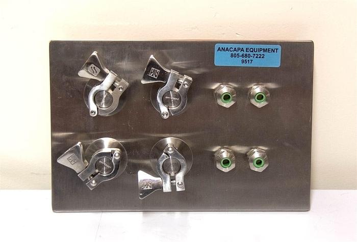 Used Stainless Steel 1&#034; Tri Clamp Manifold w/ Multiple Ports USED (9517)R