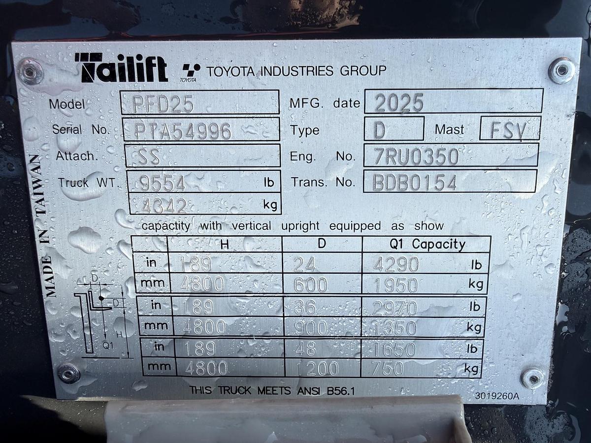 2025 TAILIFT PFD25-SRT