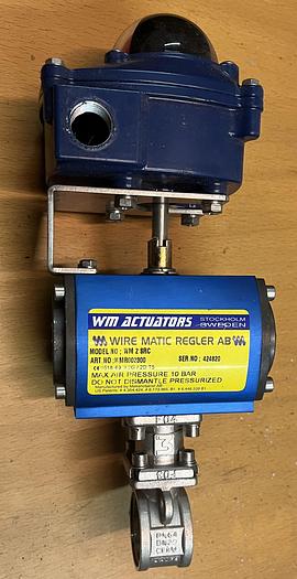 WM 2 SRC actuator with stainless steel valve and position monitoring switch, type ITS-100