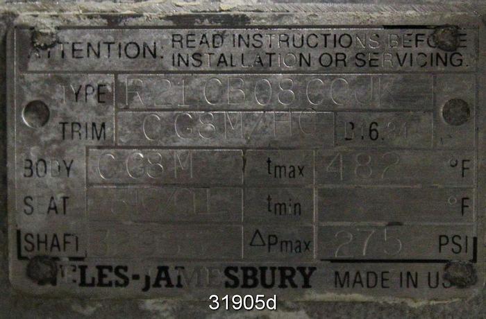 Used Neles Jamesbury R21CB08CCJK 8" V-Ball Control Valve #31905