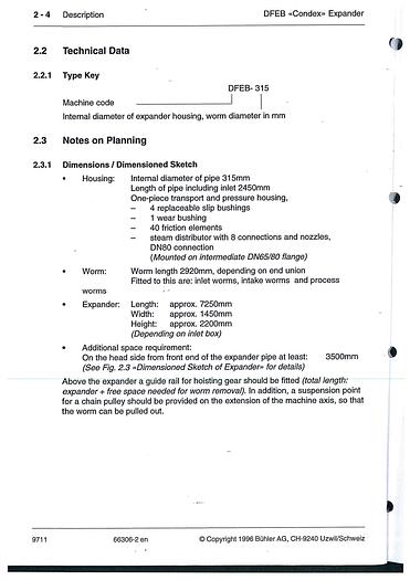 Used CONDEX EXPANDER BUHLER DFEB-315