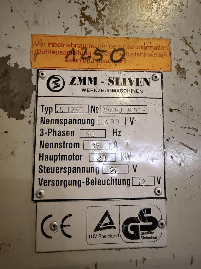 Usato Tornio Parallelo ZMM - SLIVEN CU 1250