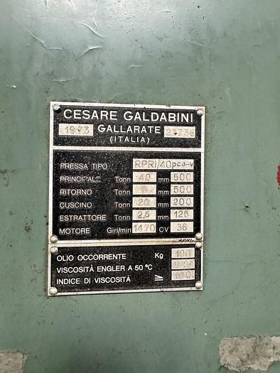 Usato Pressa Oleodinamica a Collo di Cigno GALDABINI RPRI/40pca-v