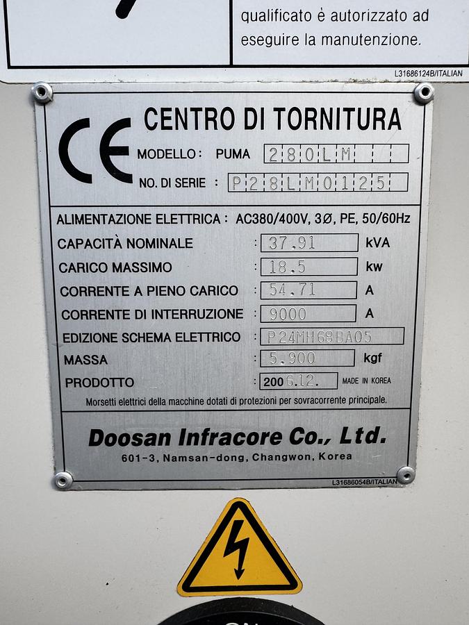 Ottime Tornio Cnc DAEWOO PUMA 280 LM