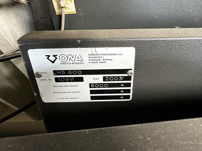 Ottime Elettroerosione a Tuffo Cnc ONA HS 600