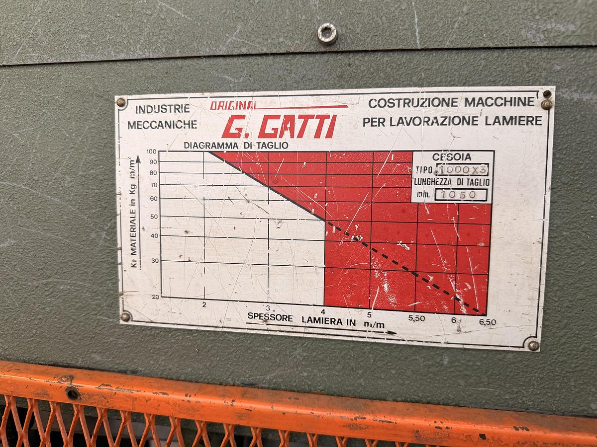 Ottime Cesoia a Ghigliottina Meccanica GATTI 1000 x 3