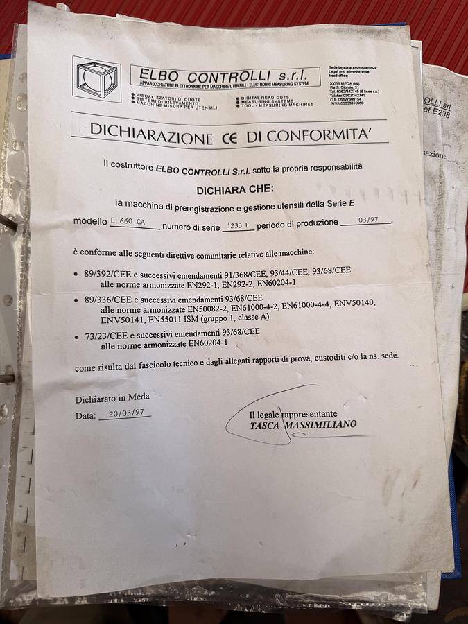 Usato Presetting utensili ELBO CONTROLLI E660 GA