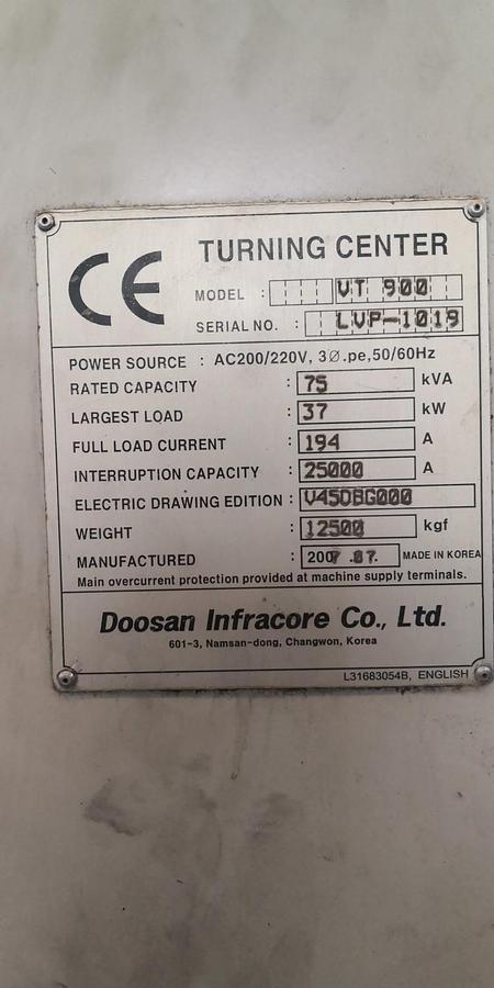 Ottime Tornio Verticale Cnc DOOSAN PUMA VT 900