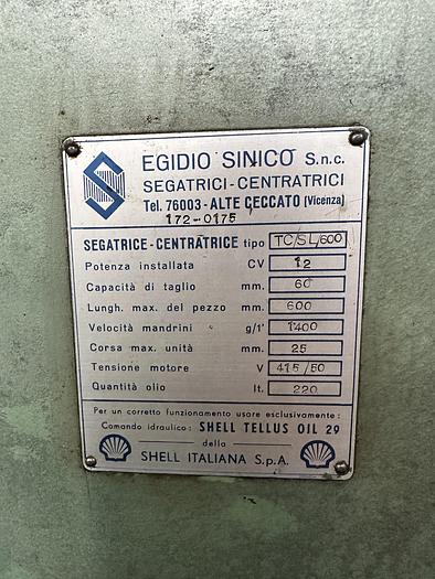 Usato Centratrice – Segatrice SINICO TC/SL/600 12 Hp