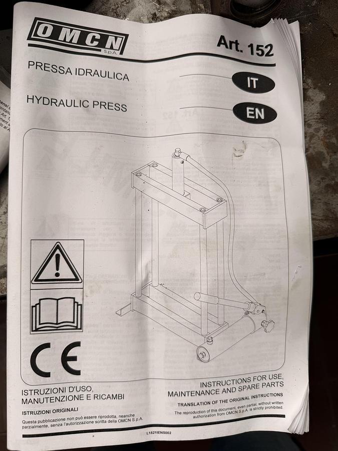 Pressa Oleodinamica ad Arco OMCN Art. 152
