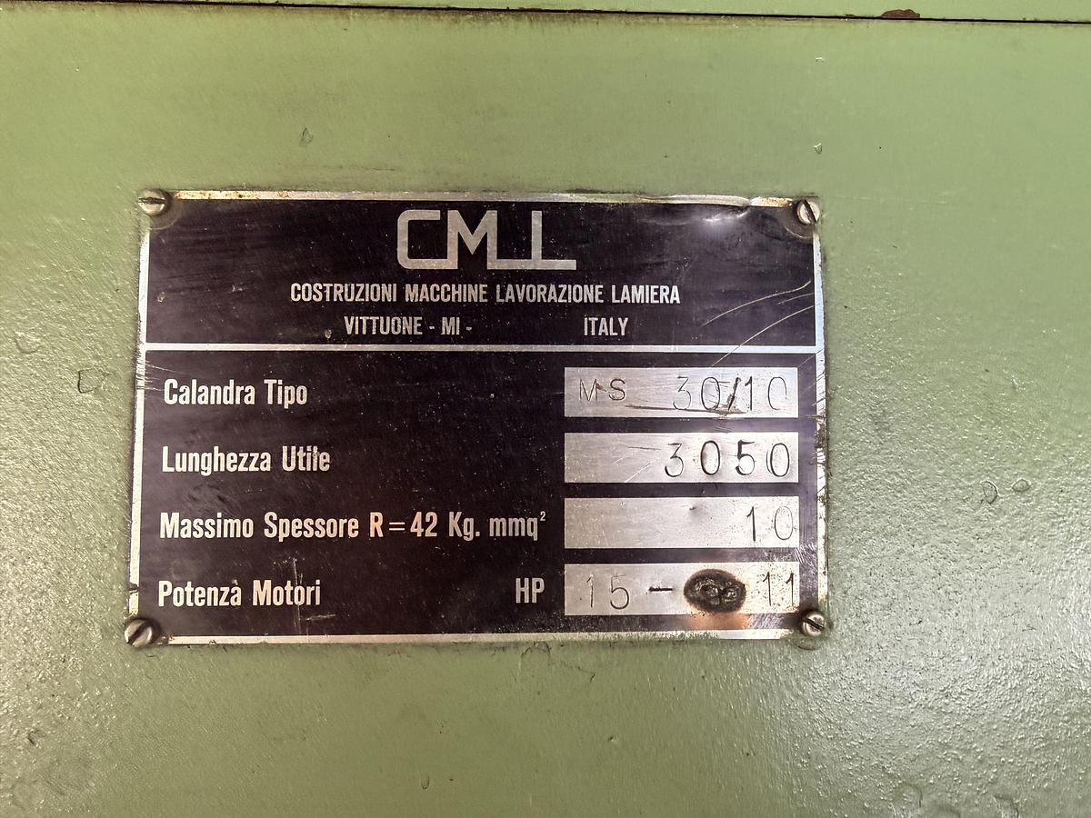 Usato Calandra a 3 Rulli CMLL MS 30/10