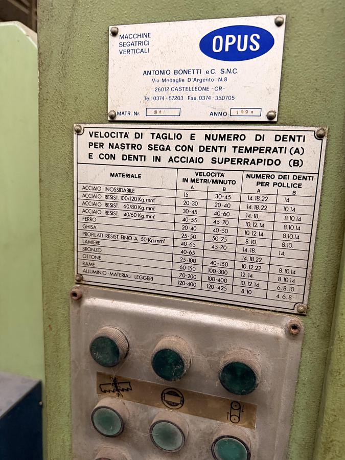 Buone Segatrice a Nastro Verticale OPUS 400 SBF-4