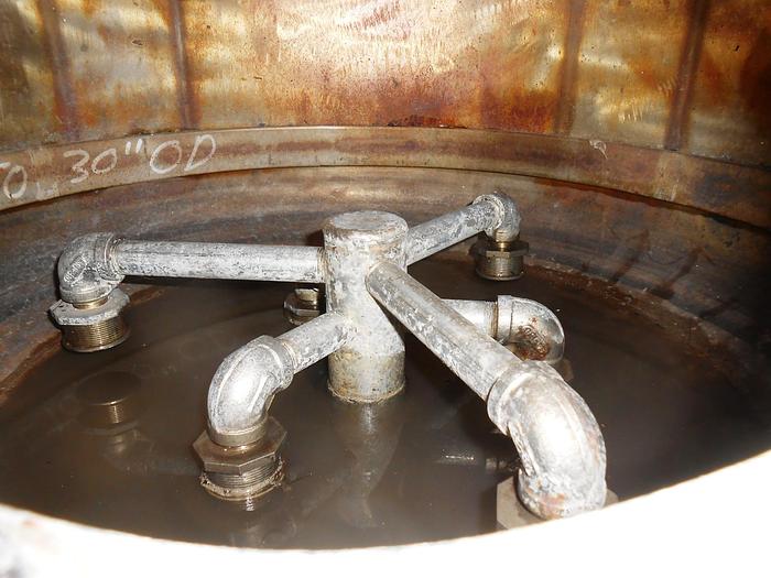Used Tank, 150 Gallon, 316 Stainless Steel, 29" x 56", Advance DB/ST #S742215