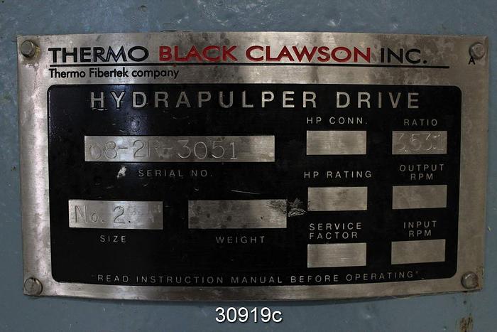 Used Black Clawson #2 Pulper Drive #30919