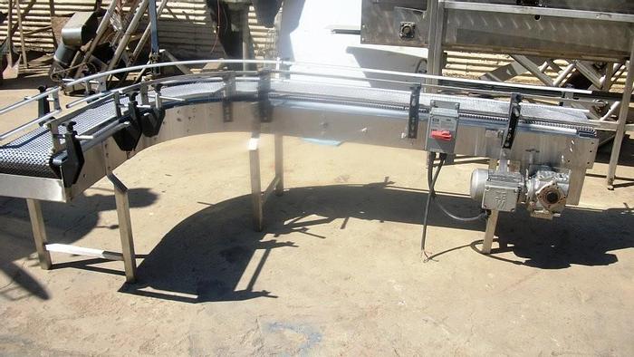 Used Conveyor, Belt, 10" x 9', 90 Deg, S/st, 3/4 Hp #S741353
