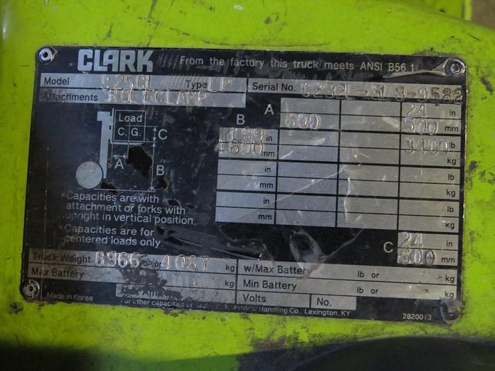 Used 5000 POUND ROLL CLAMP TRUCK W/ 60" DIAMETER CLAMP