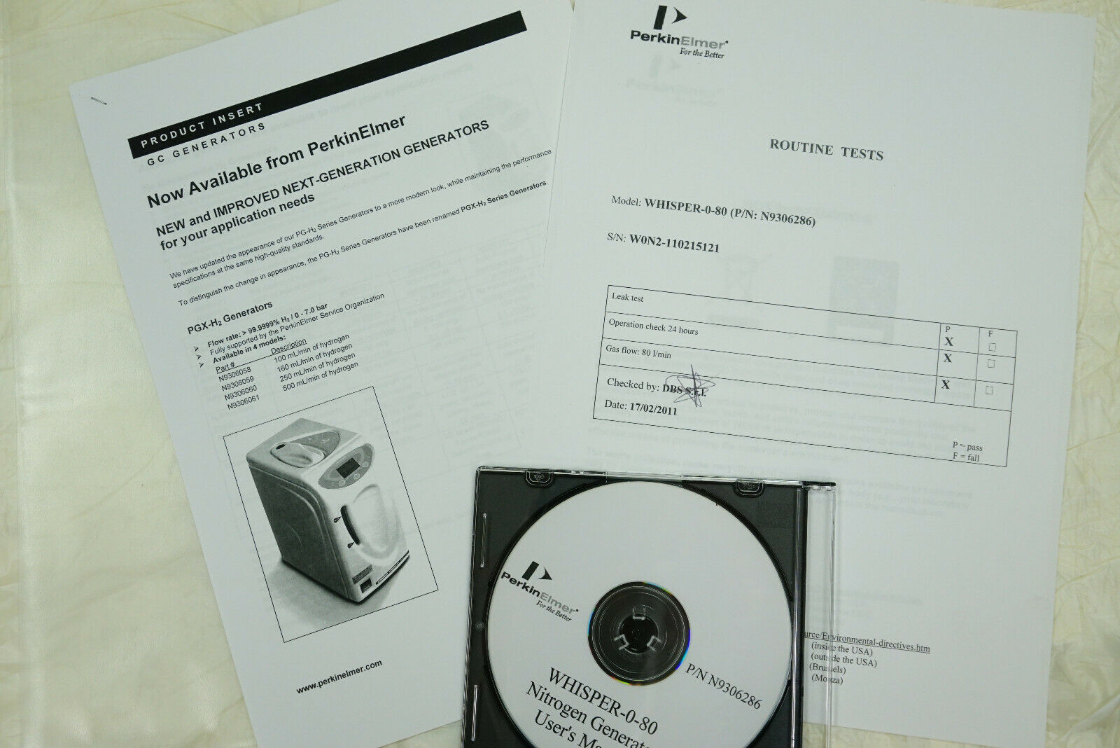 Perkin Elmer N9306286 N2 Whisper Nitrogen Generator 0-80