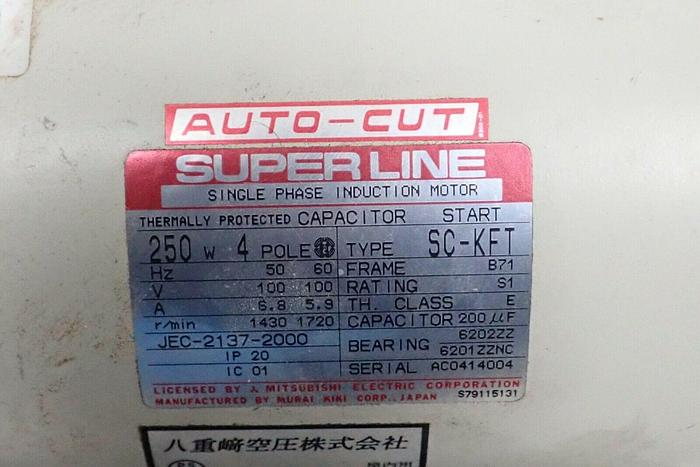Used Auto-Cut Super Line Type SC-KFT Vacuum Pump Air Compressor Pressure System