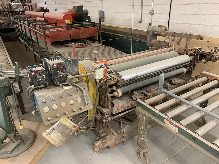 Used DUBOIS 52 INCH REVERSE ROLL COATING SYSTEM WITH DRYING OVEN AND RETURN CONVEYOR