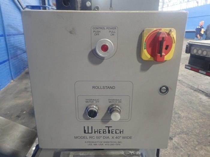 Used 60" WHEBTECH SHAFTLESS FLOOR PICK UP UNWIND STAND 60" DIAMETER CAPACITY