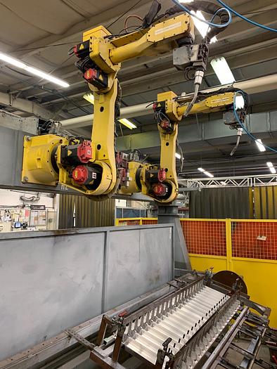 Used TEC WELD ROBOTIC DUAL TRUNION WELDING CELL WITH 2 FANUC ARCMATE 120iB'S