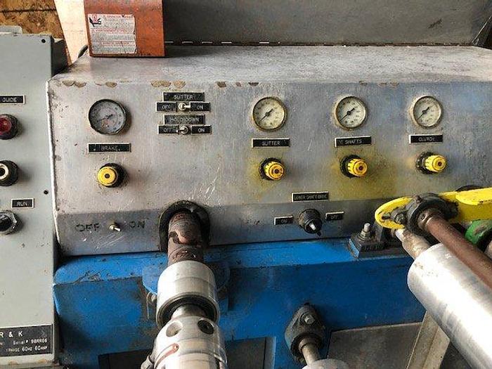 Used 66" R&K SEMI AUTO COUNTER ROLL SLITTER REWINDER