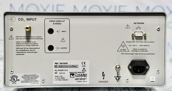 Used Conmed Linvatec GS1002 40L Dual Port Abdominal Insufflator
