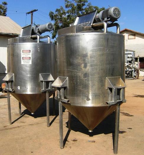 Used Tank, 525 Gallon, S/st, Dual Agit, 56" x 52", DT/CB #S740162