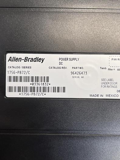 Used Allen-Bradley 1756-PB72/C 1756-A17 B 