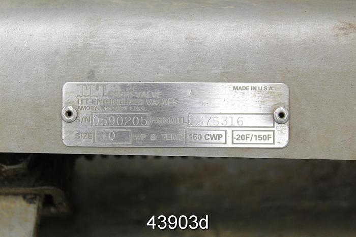 Used Fabri-Valve 10" Hand Operated Knife Gate Valve, CF8M Body #43903