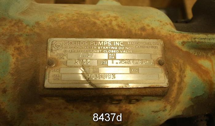 Used Goulds 3755 Water Pump, 1.25x1.5x8 #8437