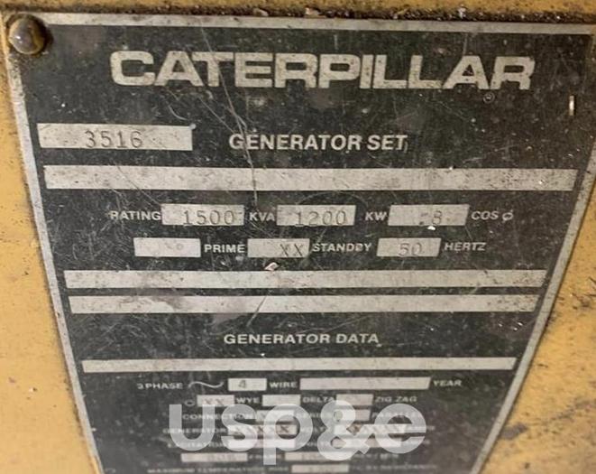 Used 1.2 MW 1990 Used Caterpillar 3516 Diesel Generator Set