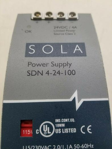 Used Sola SDN 4-24-100 Power Supply
