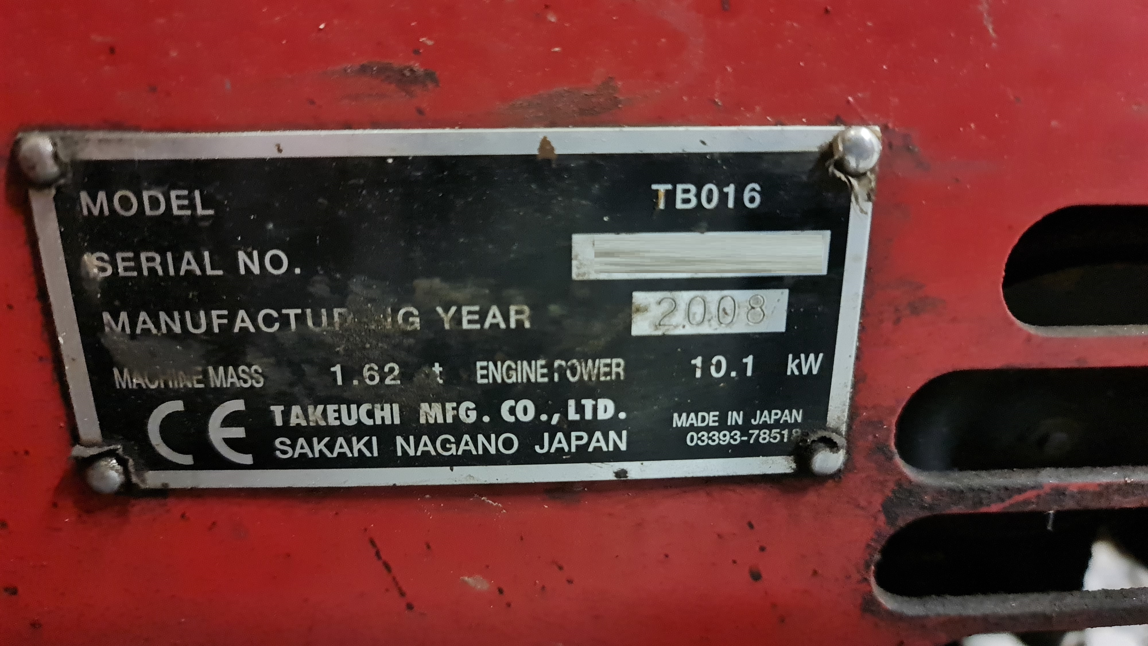 Usado TAKEUCHI TB016