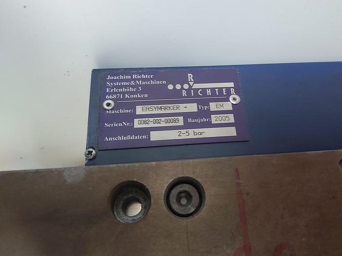 Gebraucht Komplette Nadelpräger Einrichtung, Easymarker+ EM 100, Richter gebraucht