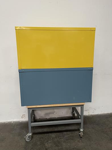 Used Global 15 Gallon Flammable Stacked Cabinet 43"x19"x22" w/ Global Acid Cabinet