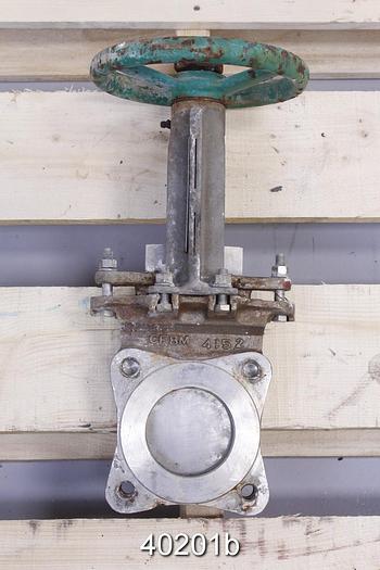 Used Rovalve 3" Hand Operated Knife Gate Valve, Stainless Steel #40201
