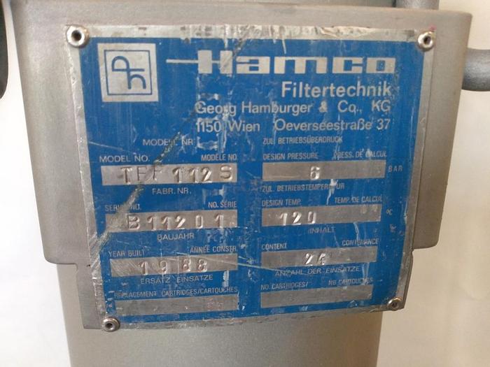 Gebraucht Hochleistungs-Beutelfilter, TFF 112S, Gr2, 24L, 6 bar, Hamco,  gebraucht - überholt