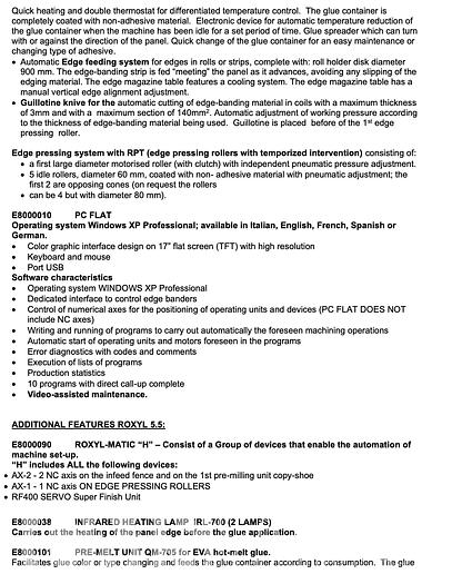 Used 2012 Biesse Roxyl 5.5 Edgebander