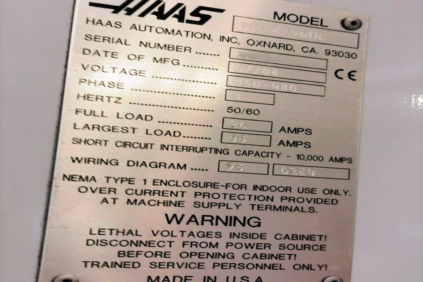 Used HAAS  VF 7/40 HE - 2008