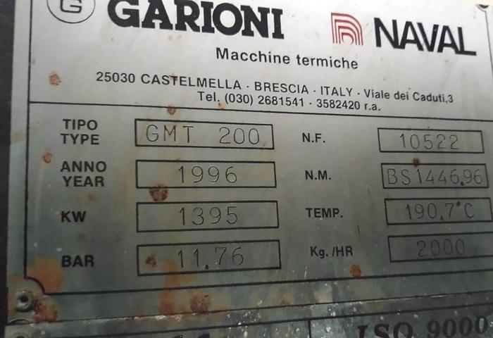 Used BOILER 1996 GARIONI GMT200