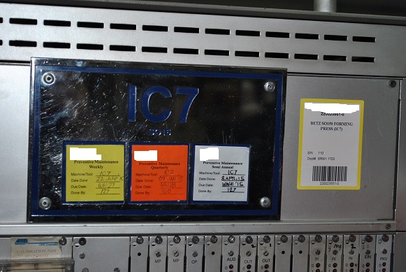 Used Betz SO150 Forming Press (IC7)