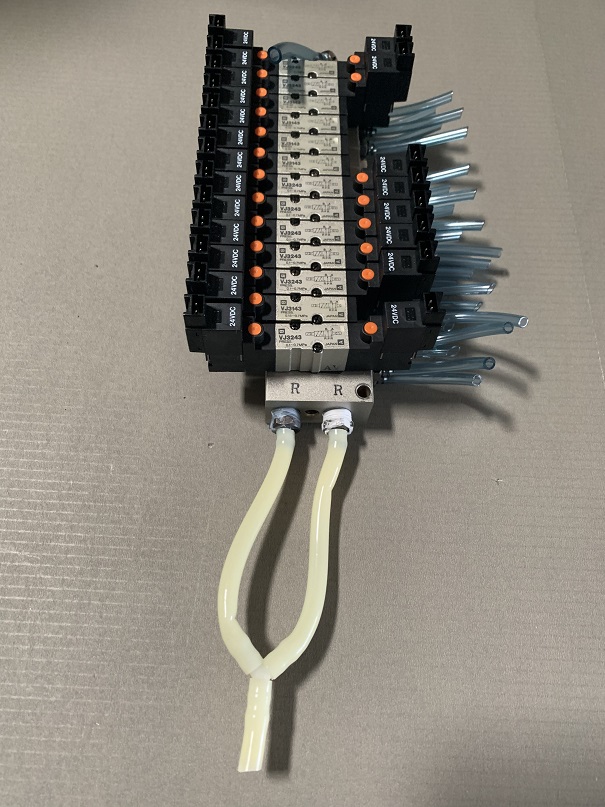 Used SMC Bank of Solenoid Valves VJ3143; VJ3243