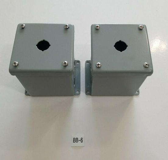 *NEW* LOT OF 2 HOFFMAN E1PBXM4, 4" X 4" X 4.75" EXTRA DEEP PUSH BUTTON ENCLOSURE