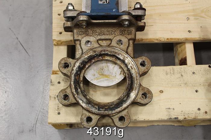 Used Dezurik 4" Hand Operated Knife Gate Valve #43191