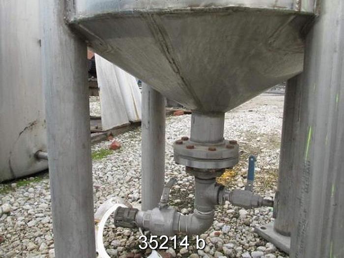 Used Apache 200 Gallon Stainless Steel Vertical Tank, 60" Diameter, 4'6" Straight Side #35214