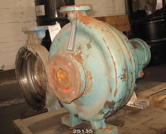 Used Goulds 3196 Goulds 3196, 1.5X3X13, Ductile Iron Casing, 5 Vane Impeller, 8" Diameter Impeller, Stainless Steel Impeller, Stainless Steel Stuffing Box, Mechanical Seal, Mt Powerend #25135