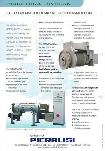 Refurbished PIERALISI decanter, type JUMBO 4