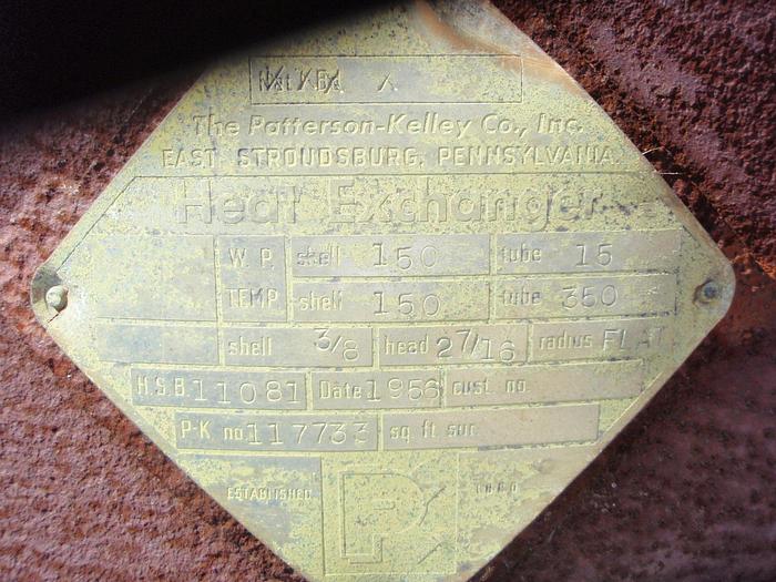 Used Heat Exchanger, Shell & Tube, 3800 SF, S/st, #Z419500