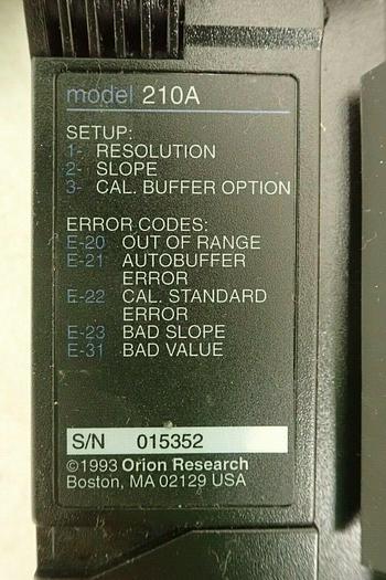 Used Thermo Orion Model 210A pH Meter with Power Supply